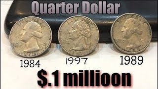 3 Ultra Rare Washington Quarter dollar 1989-1984-1997 Coin Value | Review | Old Coin Of The World