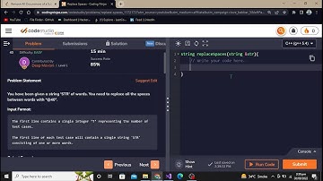 Replace Spaces | Coding Ninjas | Remove All Occurrences Of a Substring | LeetCode