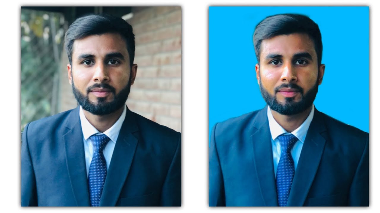 Passport Size Photo With Blue Background