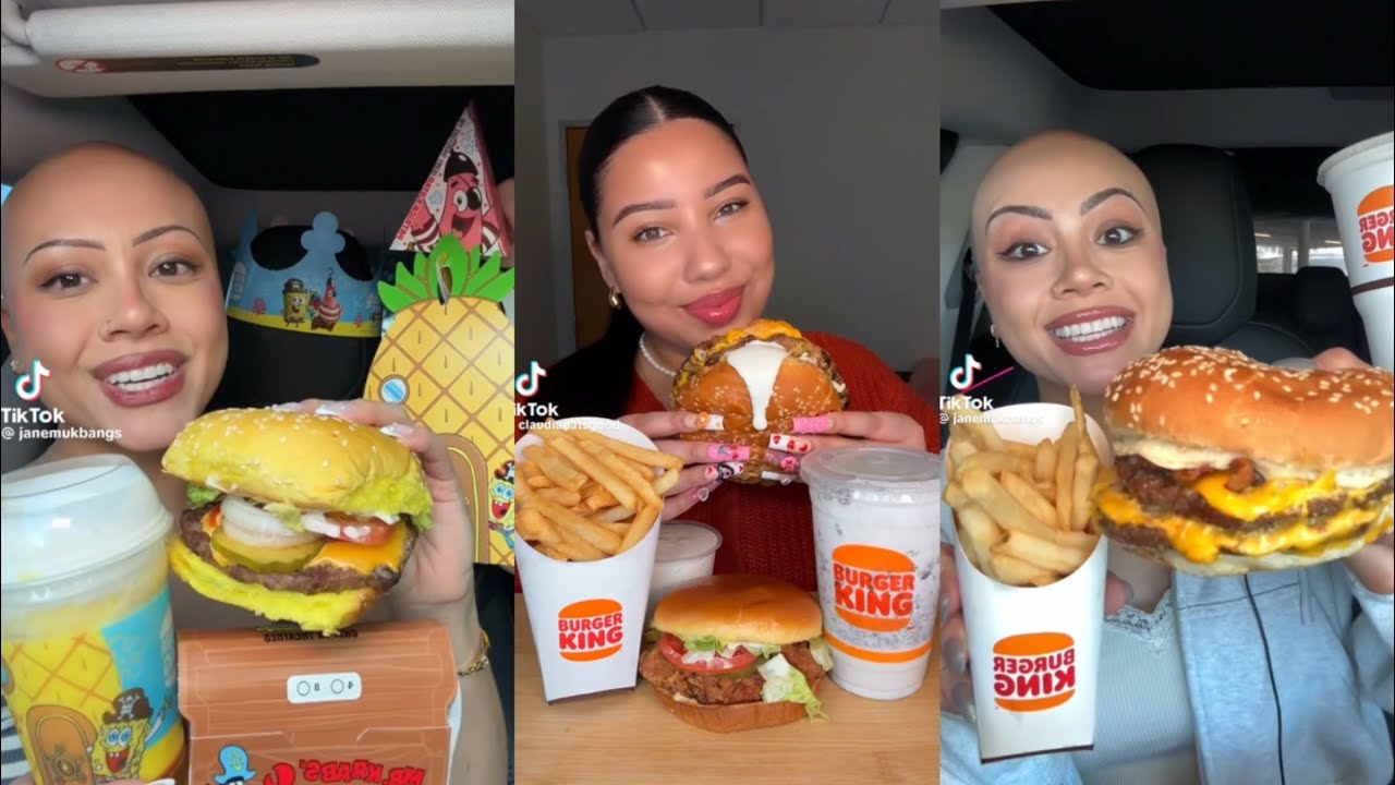 TikTok compilation mukbang (Burger King edition )🍔🍟