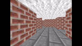 Windows 98 3D Maze Screensaver but it's recreated into Minecraft blocks...