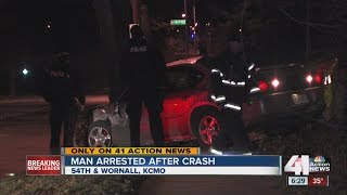 Man arrested after KCMO crash