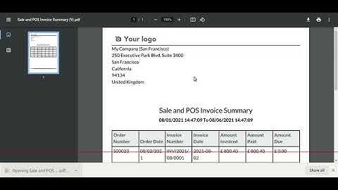 Sales & POS Invoice Summary Report Odoo
