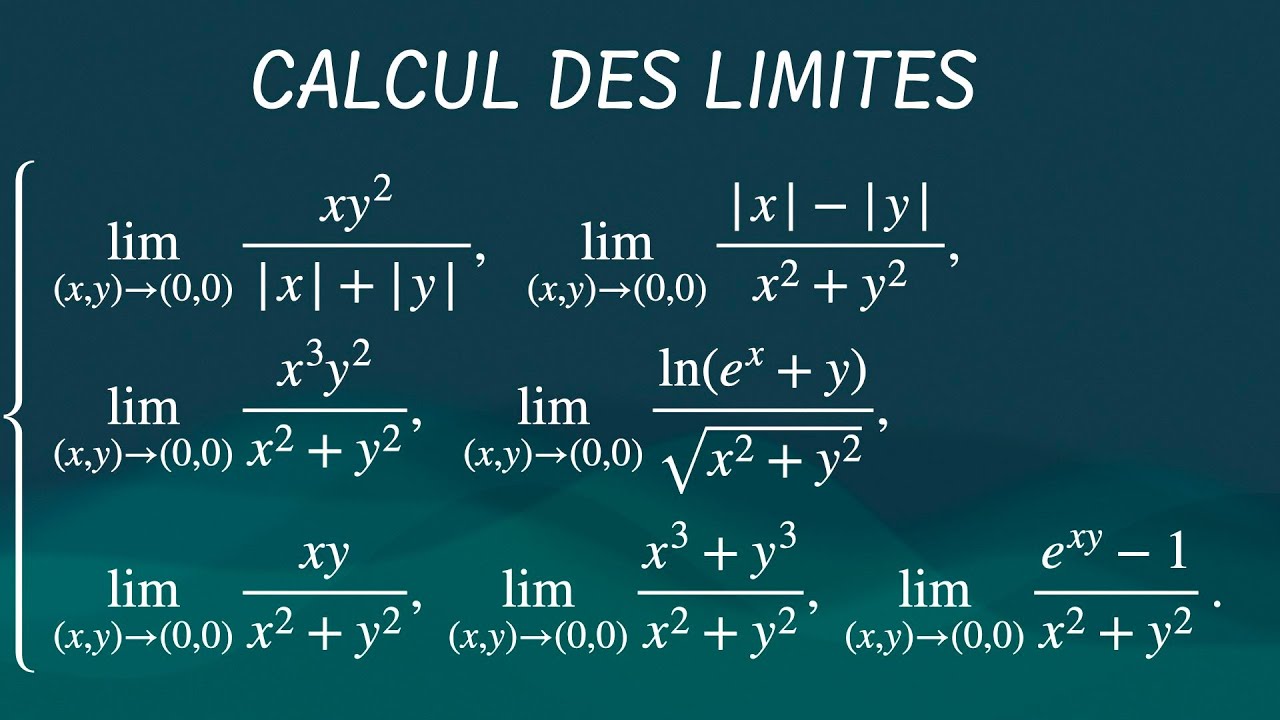 Calcul des limites de fonctions de deux variables — 7 exemples et une méthode générale