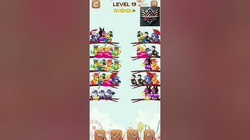 Bird Sort 2: Color Puzzle Level 16, Level 17, Level 18, Level 19, Level 20 Successful
