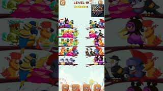 Bird Sort 2: Color Puzzle Level 16, Level 17, Level 18, Level 19, Level 20 Successful