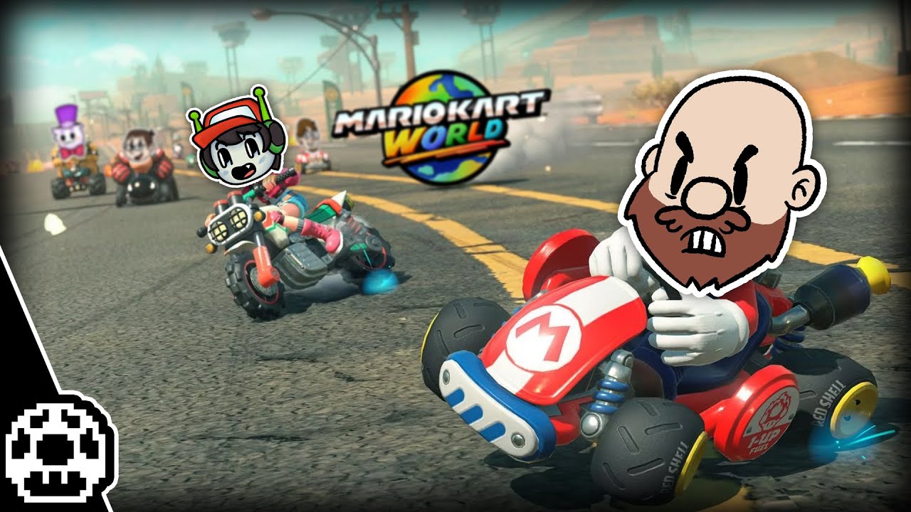 Buben düsen durch Mario Kart World