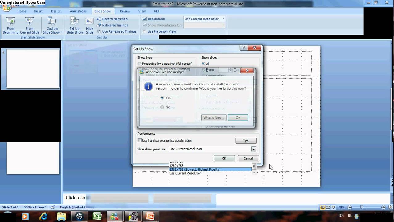 Powerpoint 2007 Tutorial Lesson 1 - Kiosk/Resolution/Screen Size - YouTube