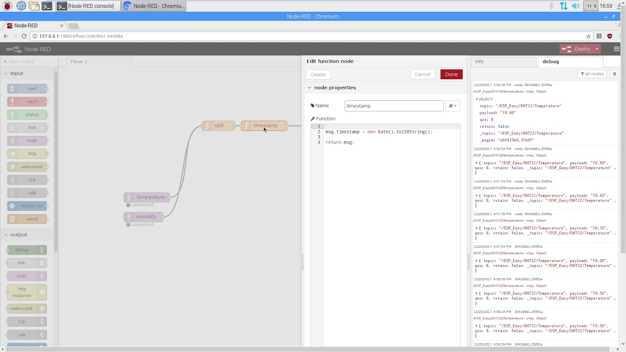 Formatting raw sensor data in Node-Red - YouTube