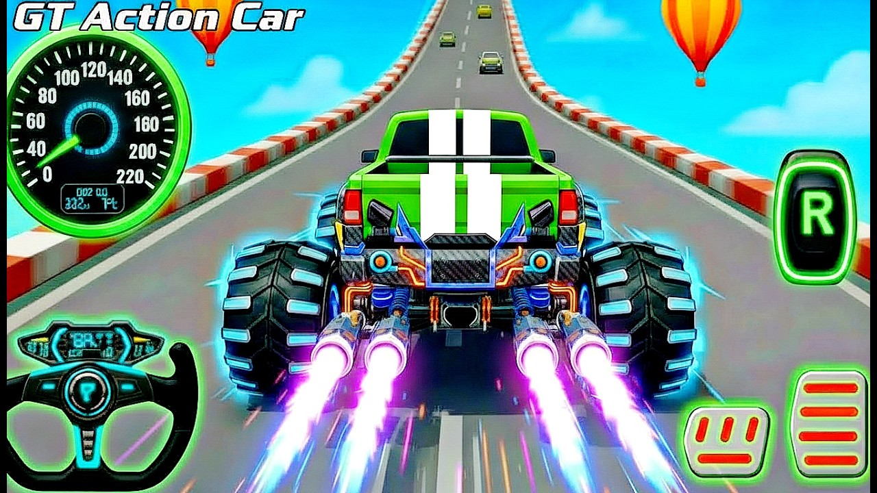 Mega Ramp Monster Car Racing 3D - Extreme Car Stunts -Android Gamepla #MegaRamp #3DGames #CarRacing