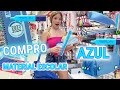 COMPRANDO MATERIAL ESCOLAR DE UN SOLO COLOR AZUL! HAUL MATERIAL ESCOLAR AZUL DANIELA GO