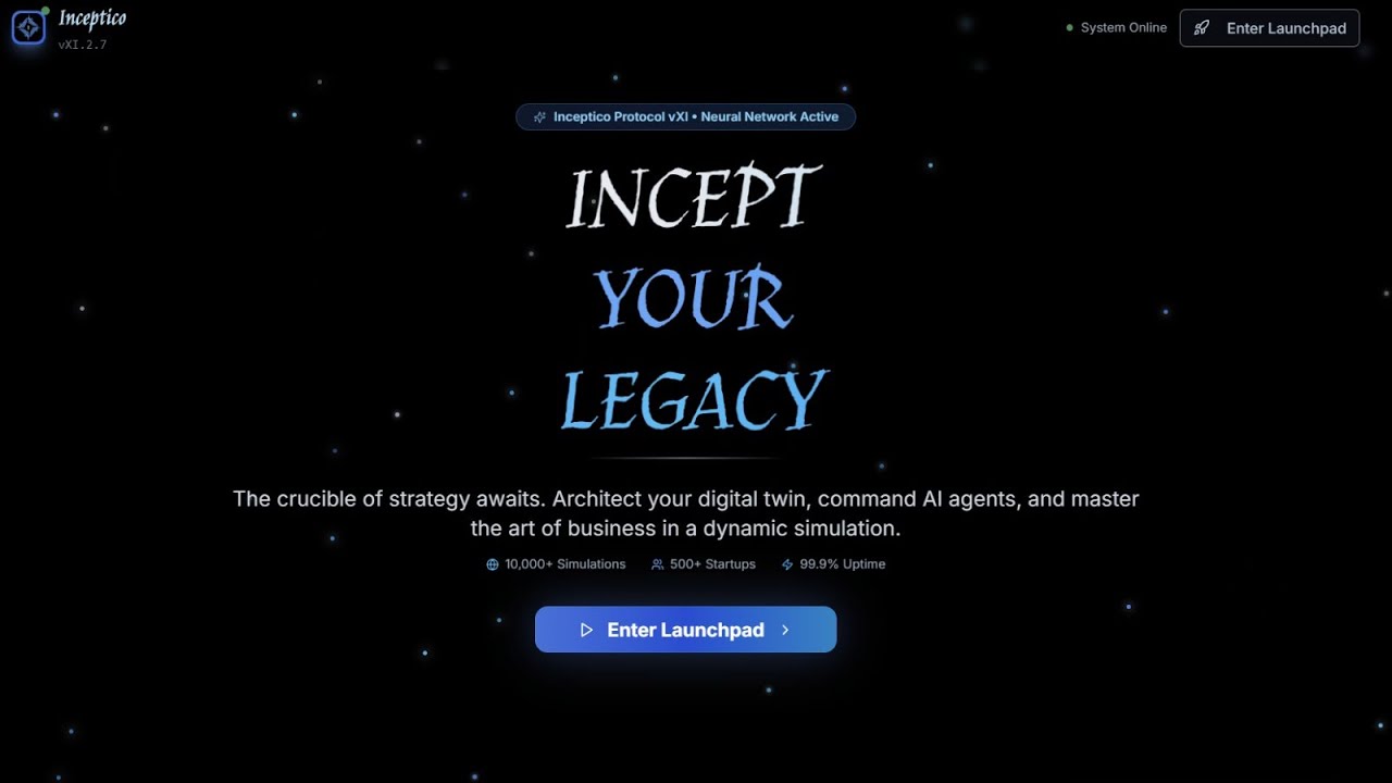Inceptico: The AI Startup Simulator That Predicts Your Future - YouTube