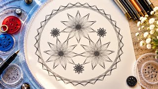 Satisfying Spirograph Drawing | Geometric Flower Pattern