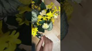 DIY yellow flower arrangement, coffe table centerpiece for under $10!