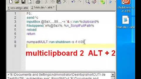 shutdown via the numpadMULT key     Shortcut  setup in scite4AHk