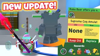 Playing the NEW Bee Swarm Update! (Robo Bear and Cog Amulets)