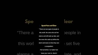 Speak fast and clear #speakup #communicationskills #speakfluentenglish #thinkandlearn