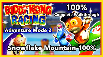 Diddy Kong Racing - 100% Complete Walkthrough | Adventure Mode 2 | Snowflake Mountain 100%