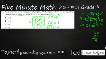 8th Grade STAAR Practice Approximating Square Roots (8.2B - #2)