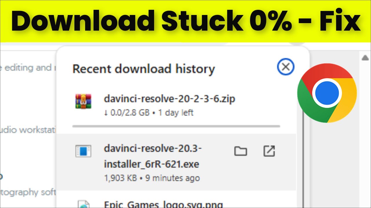 How To Fix Google Chrome - Download Stuck On O% - Chrome Download Stuck ...