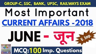 Current Affairs : June 2018 | Most Imp. Current Affairs with MCQ 2018 |  करंट अफेयर्स जून 2018