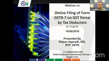 English Webinar for Tax Deductors on Online Filing of Form GSTR 7 on GST Portal