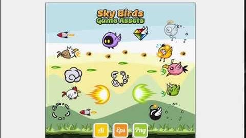 Flying Characters - Flappy Sky Birds Game Assets for Game Developers