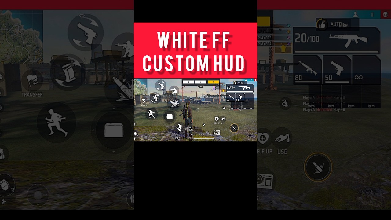 White FF Custom Hud + Settings + Dpi Brazil Players 🇧🇷