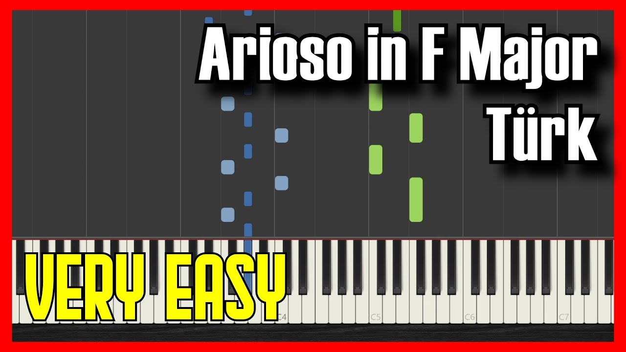 🎹 How to Play Türk - Arioso in F Major ✔️ | 【2022】Easy Slow Piano Tutorial (Synthesia)