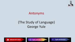 Antonyms (lexical relations- semantics) by English with Mun