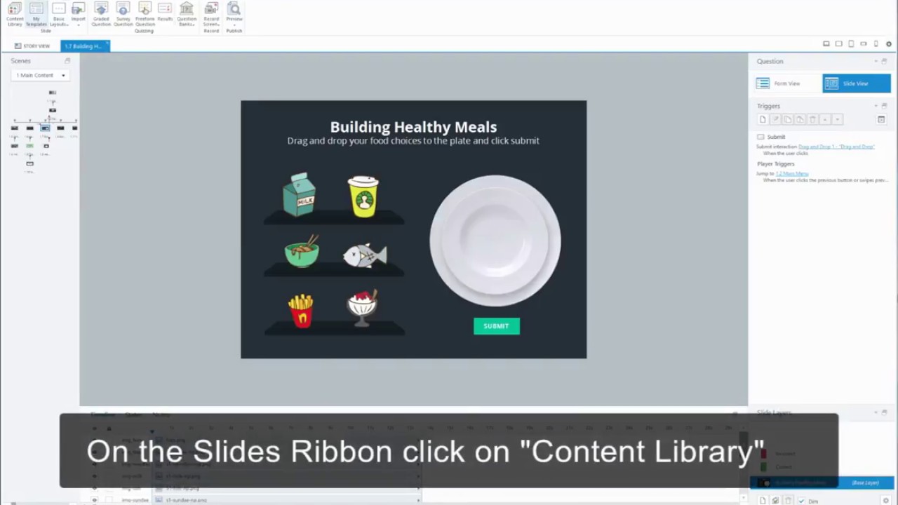 articulate synonym Content Library: How to Browse and Insert a Content Library Slide Template