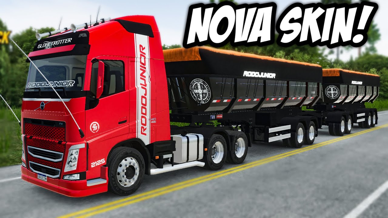 SKIN VOLVO FH VERMELHO DA RODOJUNIOR PARA O GLOBAL TRUCK ONLINE