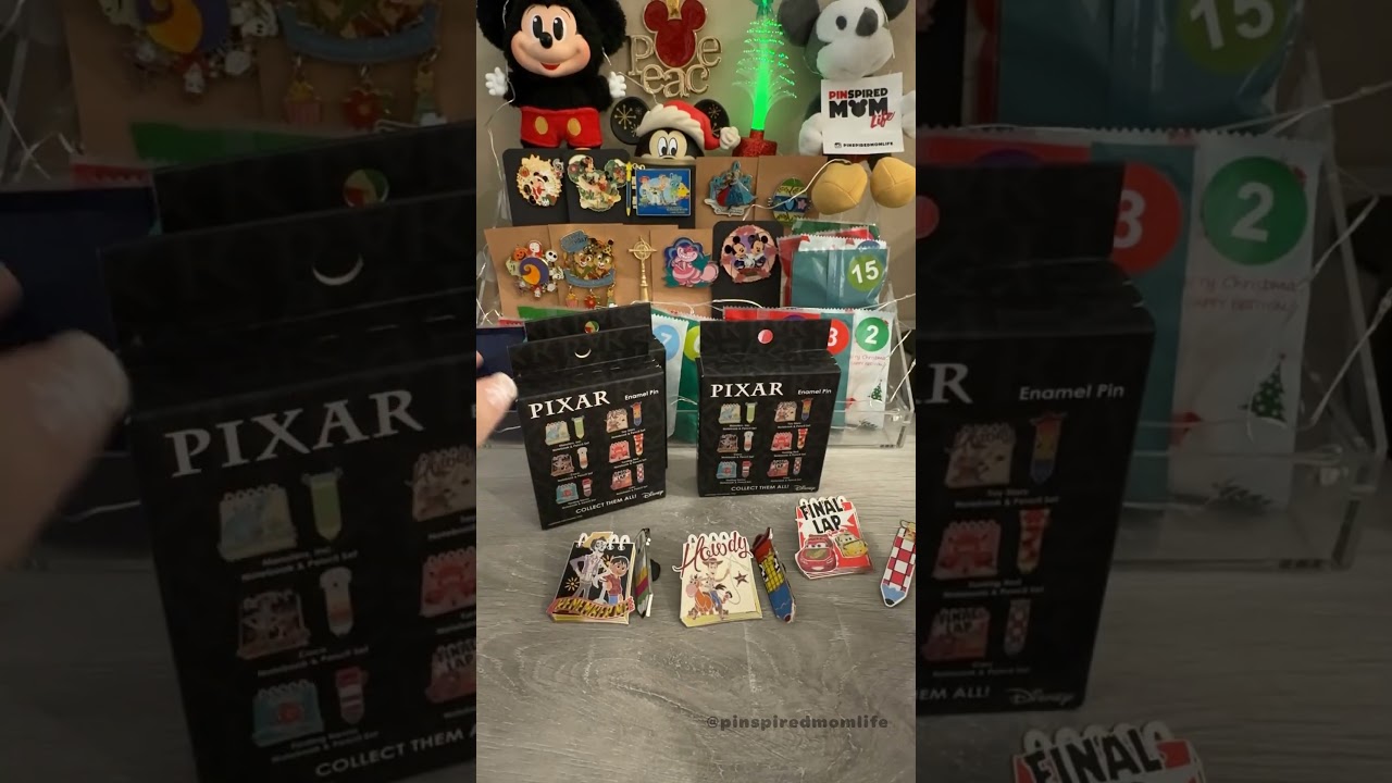 Pixar Notebook and pen mystery box pins