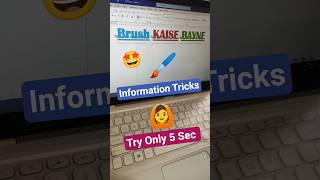 Brush 🖌️ Shortcut Trick Ms Word #shorts #viral #computer #shortcutkeys #msword