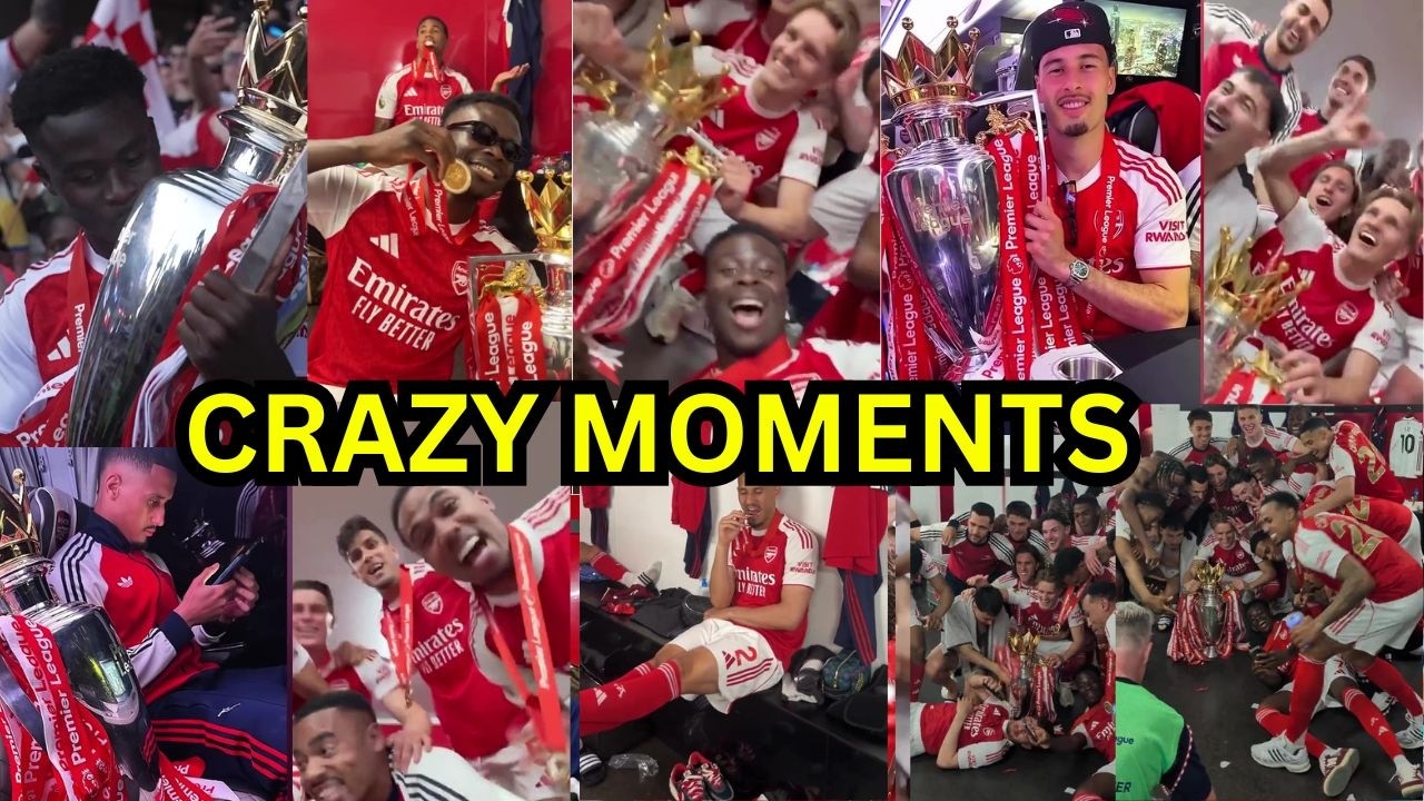 PURE JOY: Arsenal Players CRAZY Dressing Room Celebration!