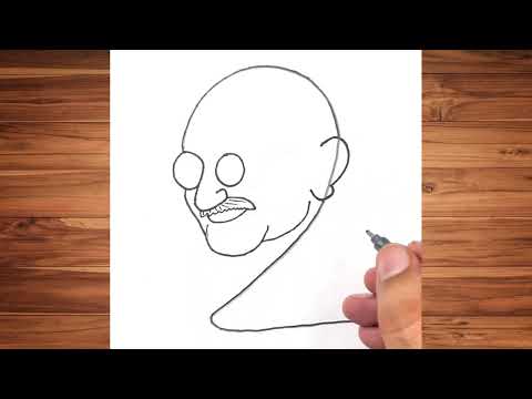 How to draw Mahatma Gandhi from number 2 | Mahatma Gandhi drawing easy || Gandhi Jayanti Drawing