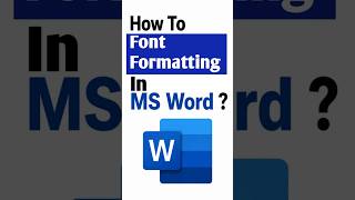 How To Font Formatting In MS Word ? ⚡⚡ MS Word Me Font Formatting Kese Kere ?#shorts #msword