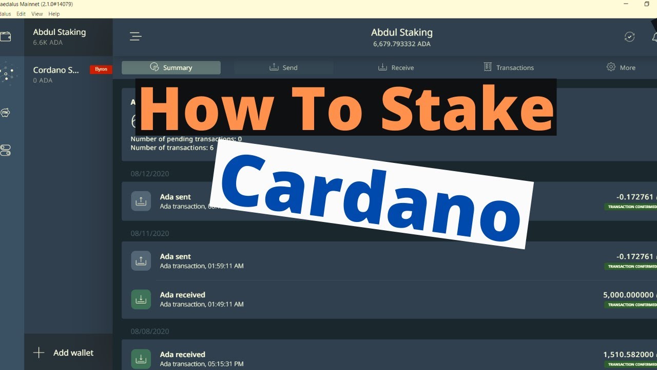 how-to-stake-cardano-using-daedalus-wallet-youtube