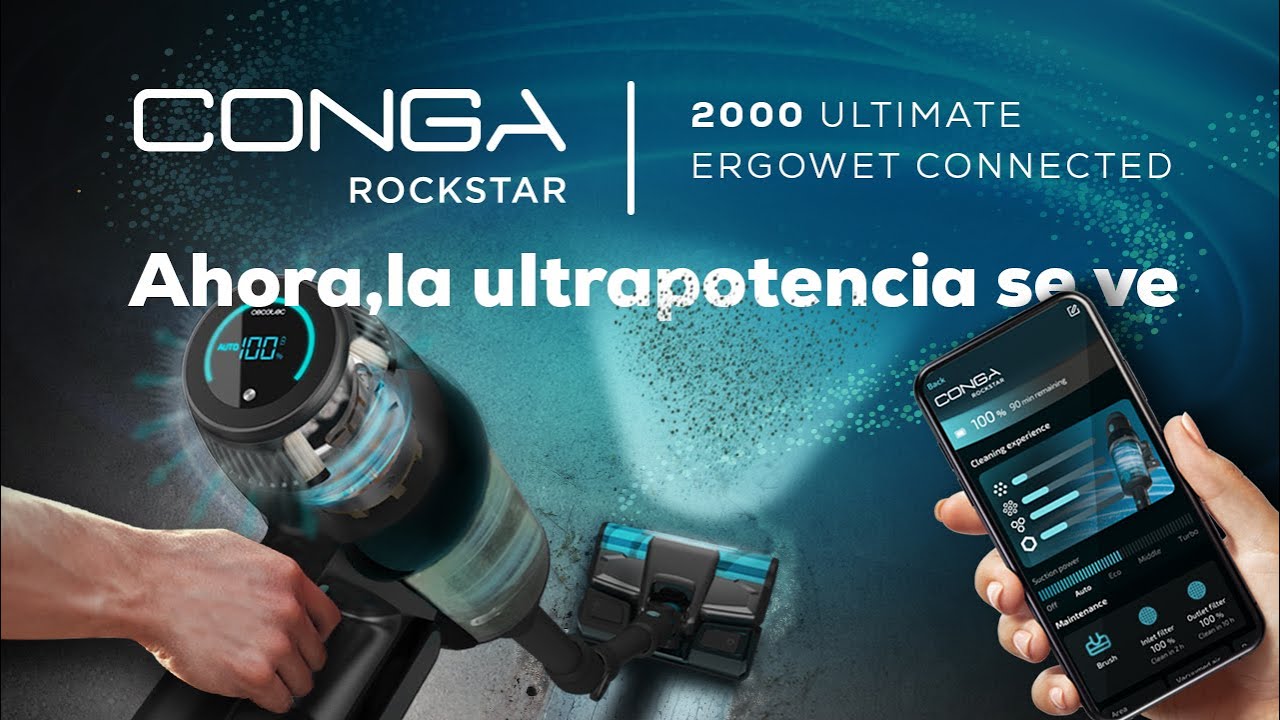 Aspirador vertical Conga RockStar 2000 Ultimate ErgoWet Connected YouTube