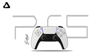 PS5 controller speed art illustration| affinity designer | Subhash Sketche