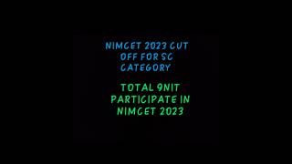 NIMCET 2023 CUT OFF FOR SC