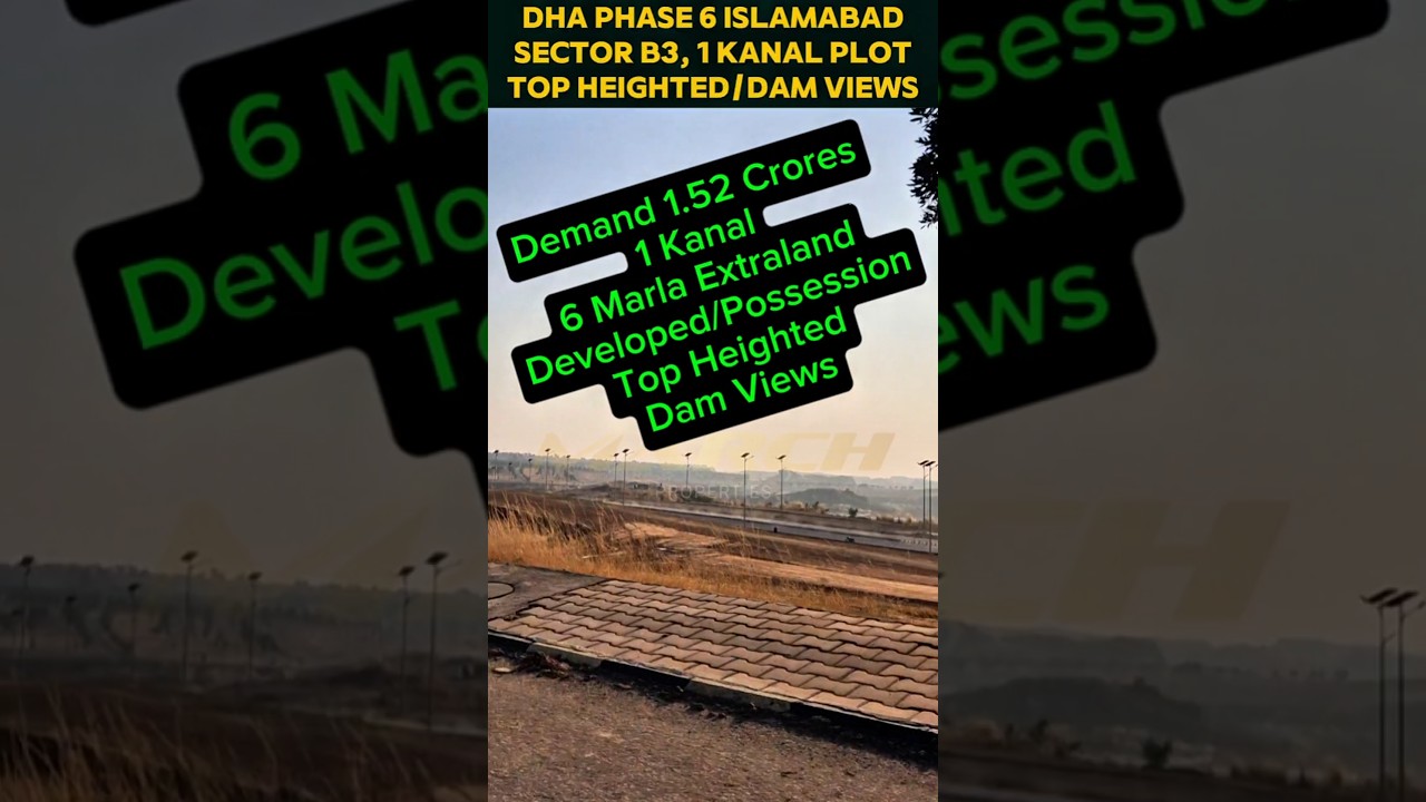 1 Kanal Dam Views Plot in DHA Phase 6 Islamabad 