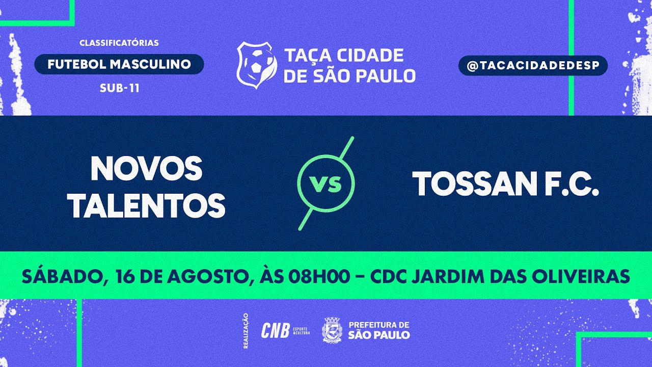 Novos Talentos x Tossan FC | Sub-11 | Taça Cidade de São Paulo 2025 – AO VIVO