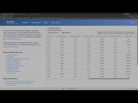 Statdisk   Confidence Intervals