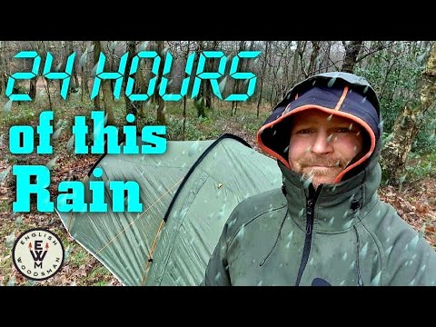 Tent camping in the woods with wind & rain. OEX COYOTE III