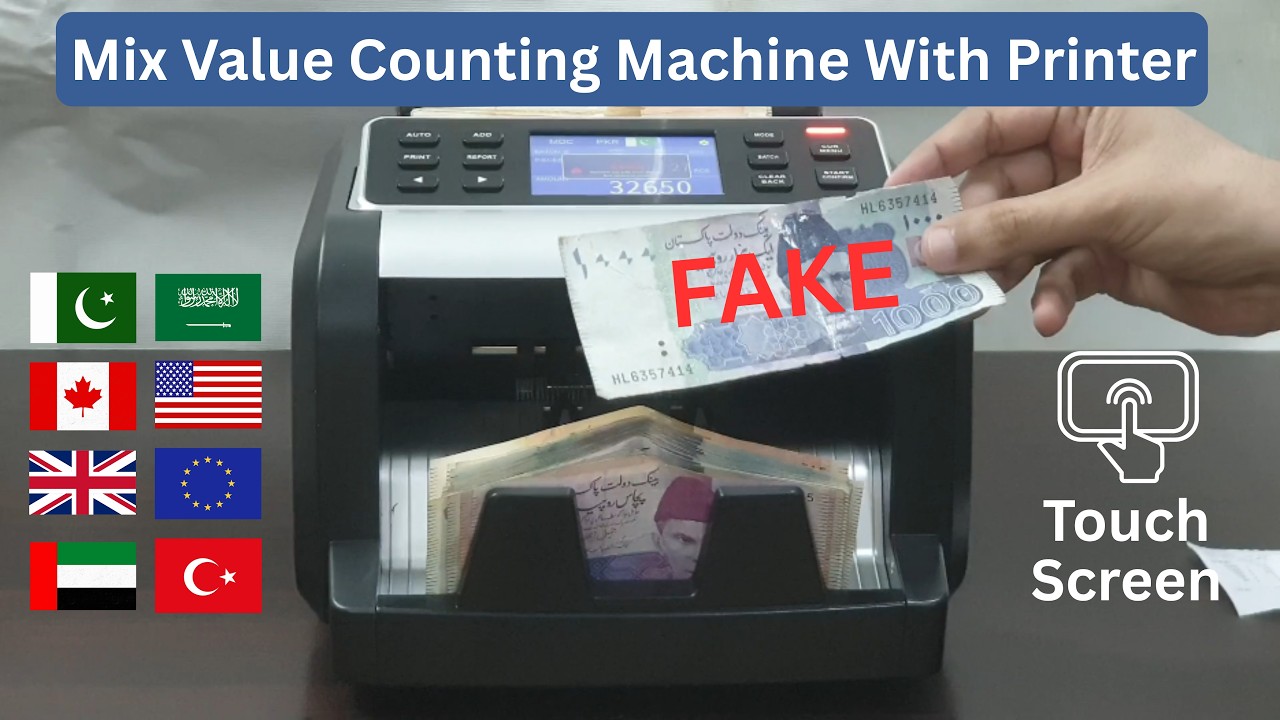 PKR Mix Value Counting Machine With Printer EQ-P89.Multi Currency Mix ...