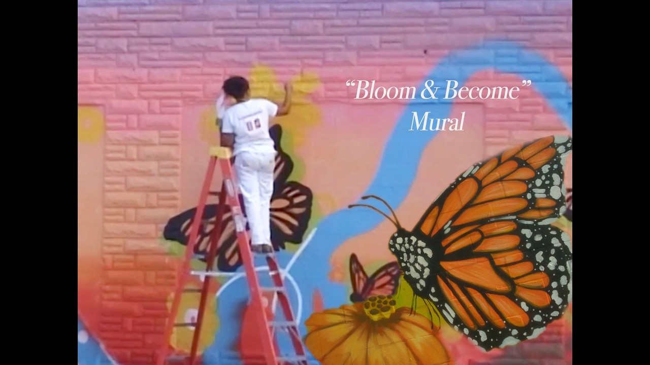 The Making of "Bloom & Become" Mural at Canned Ham Vintage 