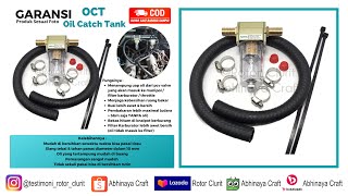 OCT Filter Uap Oli Mesin OCT Oil Cath Tank Variasi Sparepat Mobil Penampung Uap Oli Mesin Separator 14mm