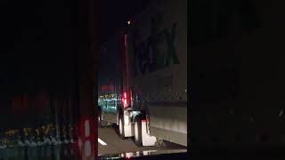 Fedex Semi Truck Pulling Doubles Down the road