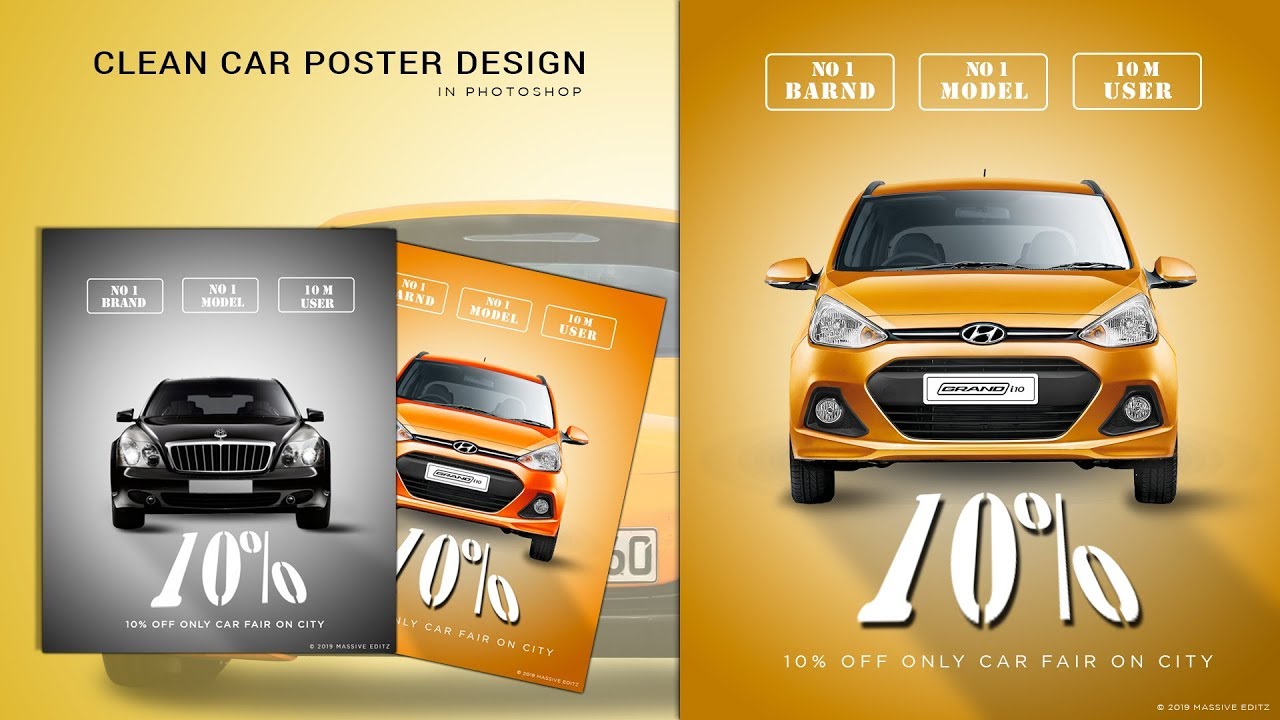 Make a Car Advertisement Poster Manipulation Concept in